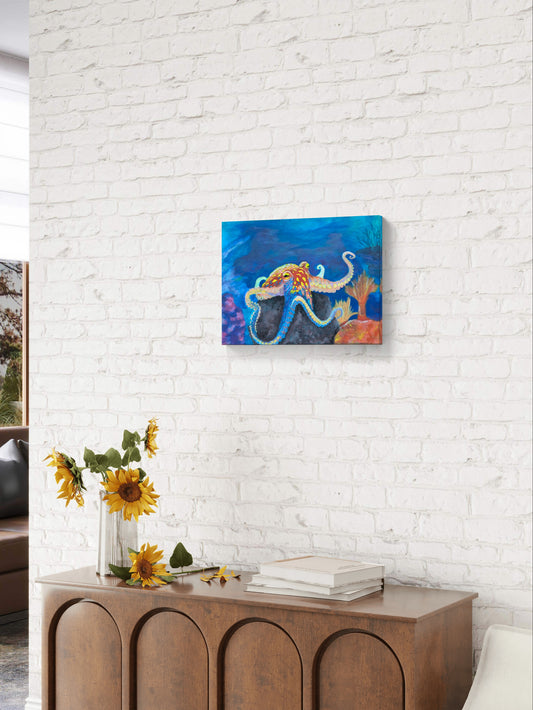 "Vibrant Octopus" – 16" x 12" Acrylic on Canvas