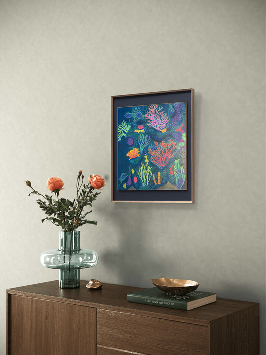 Coral Kingdom 18" x 18" - Mixed Media on Canvas